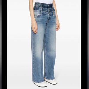 SANDRO triple-waisted organic-cotton straight-leg jeans